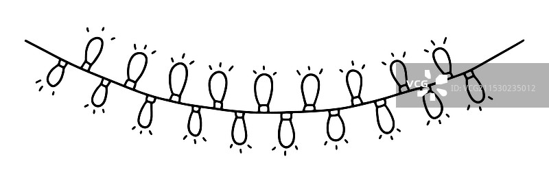 灯饰花环涂鸦风格剪贴画图片素材
