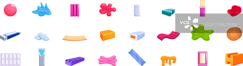 口香糖图标集 口香糖 泡泡糖图片素材