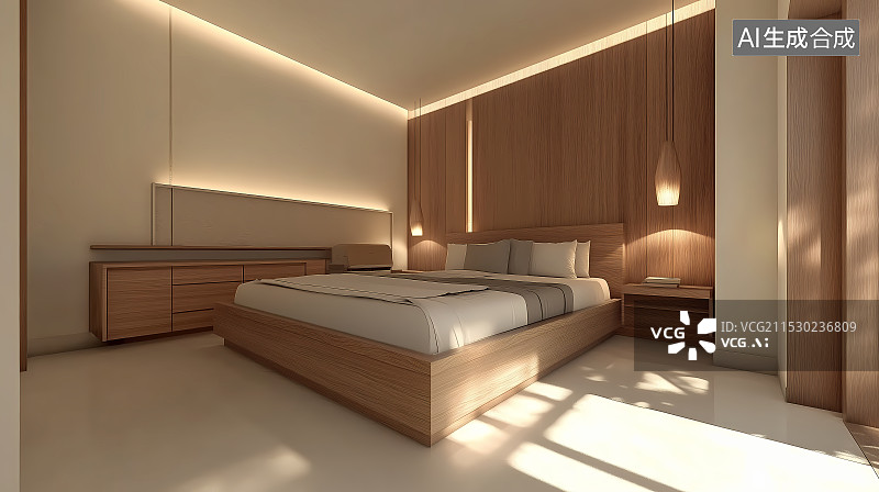 【AI数字艺术】豪华酒店的卧室图片素材