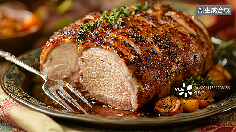 【AI数字艺术】烤猪排广告图图片素材
