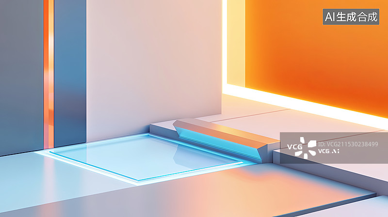 【AI数字艺术】等轴测地板与极简风格设计图片素材