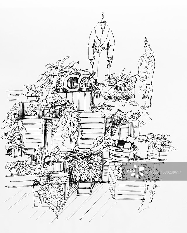 钢笔画之展示设计图片素材