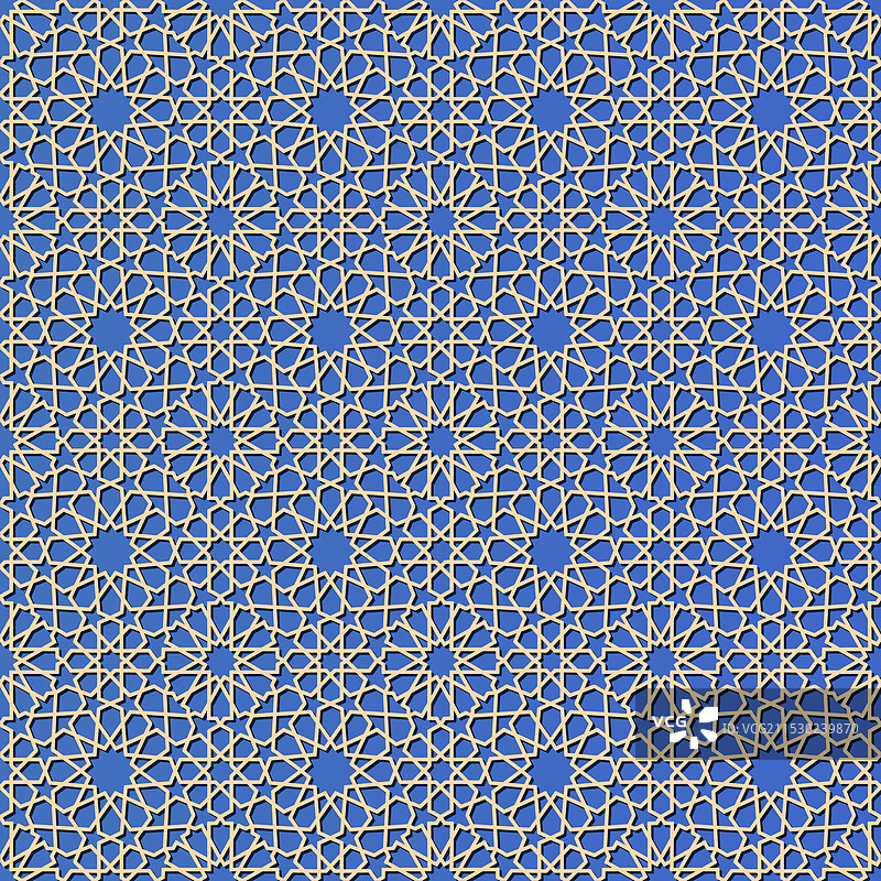 摩洛哥的泽利格图案与几何形状图片素材