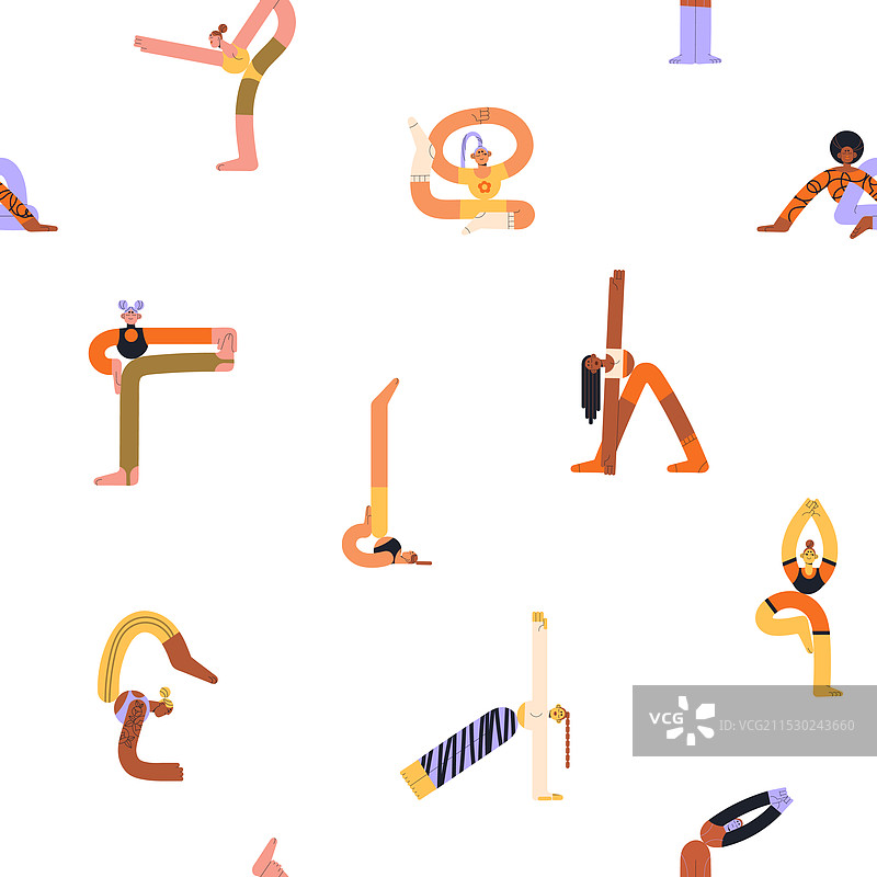 无尽的女性训练可重复模式图片素材