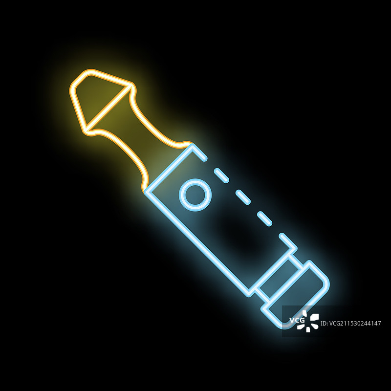 发光的霓虹线电子烟图标图片素材