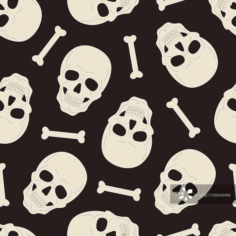 无缝图案的人类头骨和骨骼图片素材