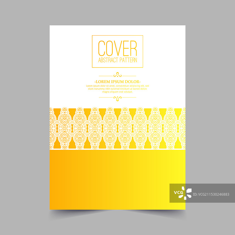 黄色抽象图案封面设计图片素材