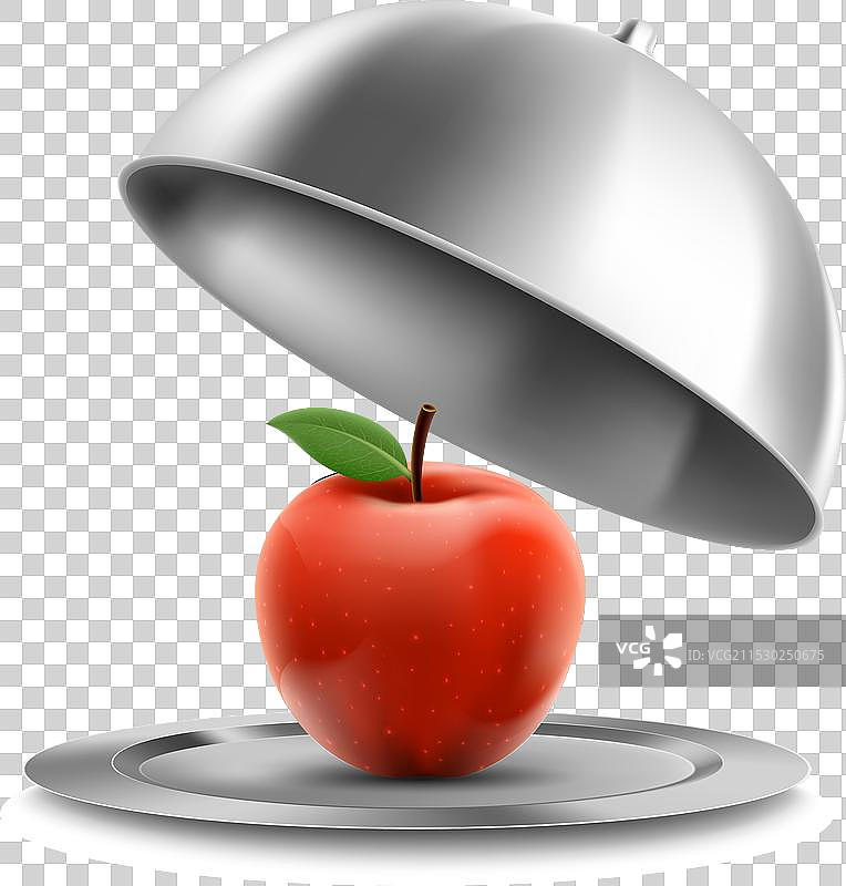 白色背景上托盘里的红色成熟苹果图片素材