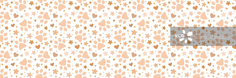 宠物爪印图案无缝重复横幅封面图片素材