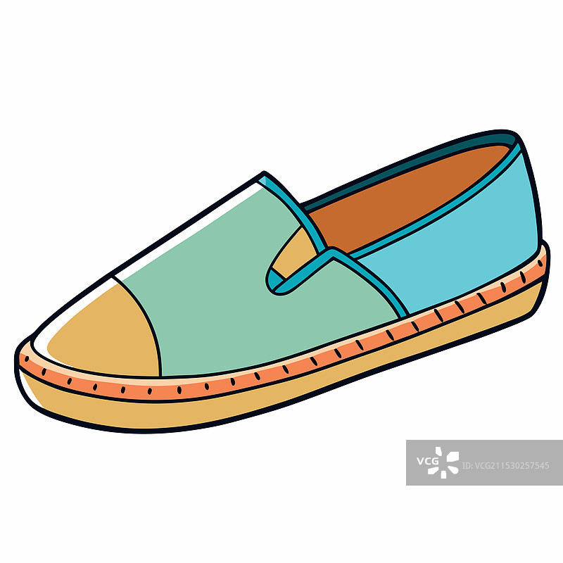 白色背景上的草编鞋图片素材