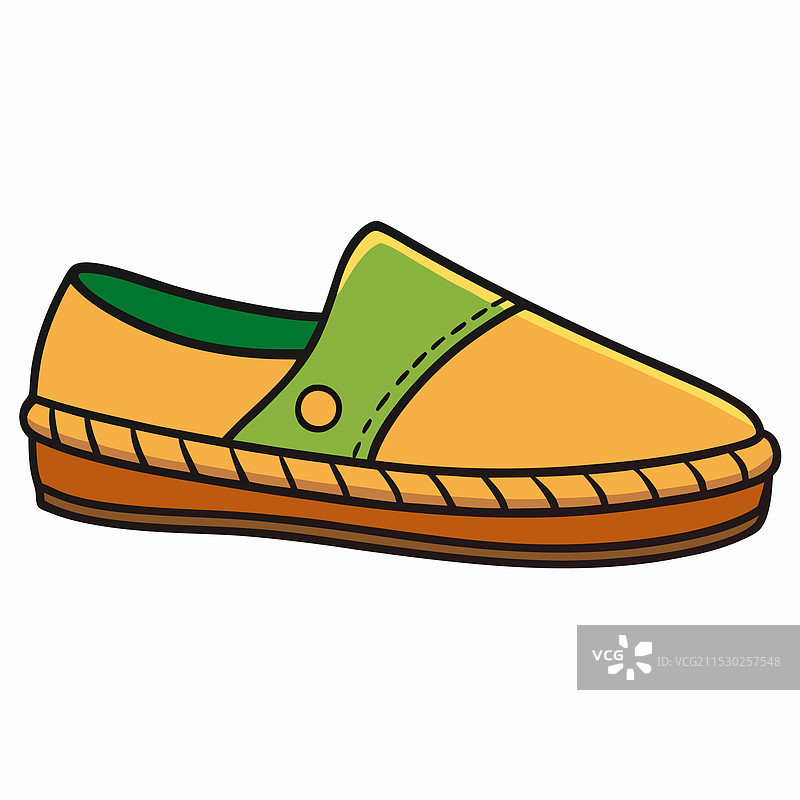 白色背景上的草编鞋图片素材