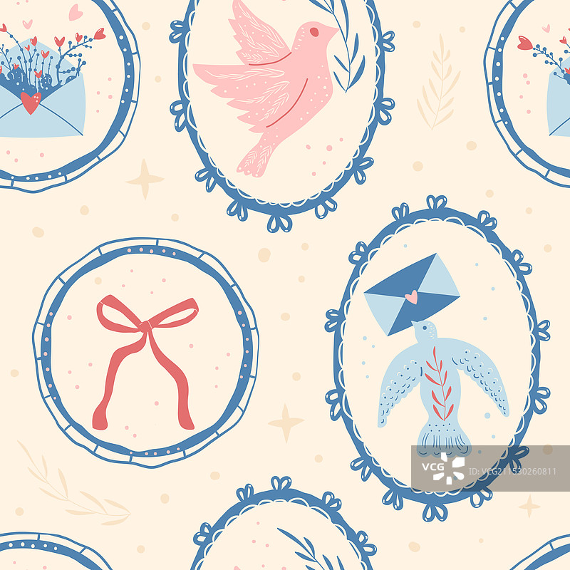 信鸽无缝图案图片素材