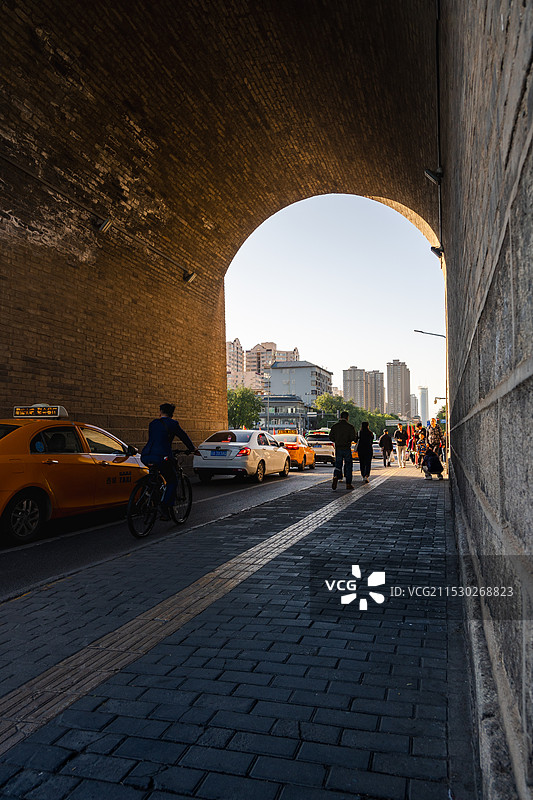 西安城墙风光图片素材