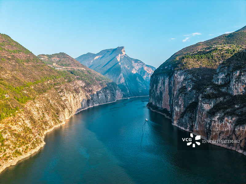 航拍重庆奉节瞿塘峡白帝城景区图片素材