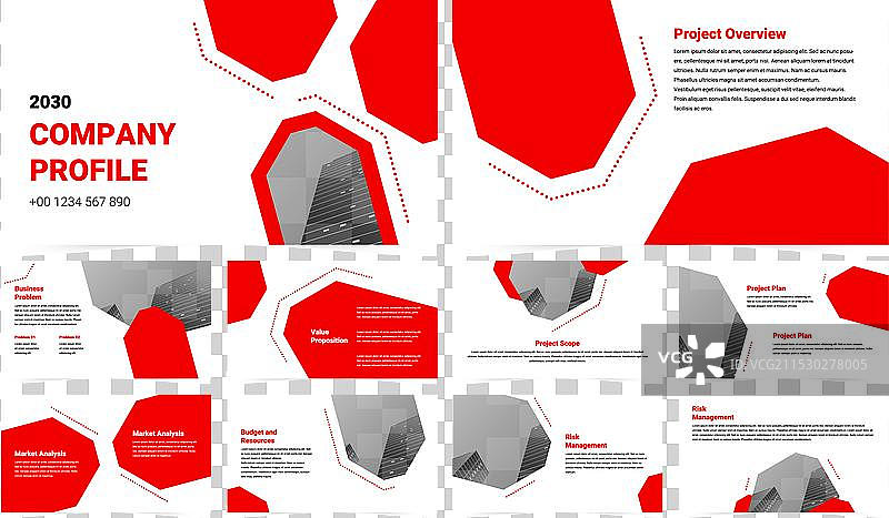 红色现代商业工作报告幻灯片演示图片素材