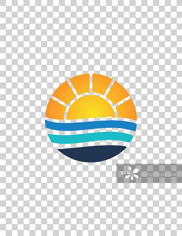 夏季波浪阳光标志图像图片素材