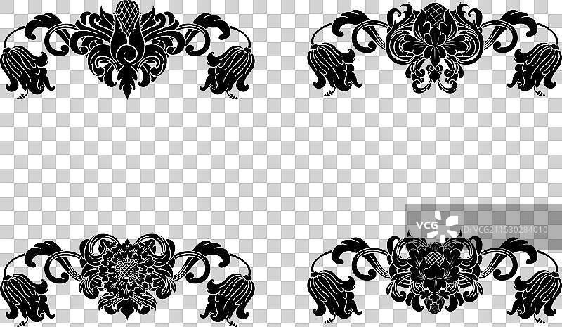 古典巴洛克风格的细工装饰花纹图片素材