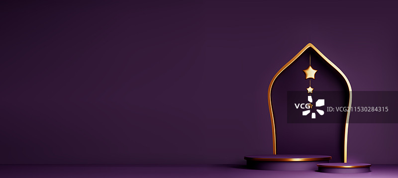 阿拉伯风格背景上的圆形讲台图片素材