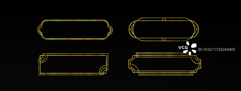 游戏界面长按钮，带有细金边框图片素材