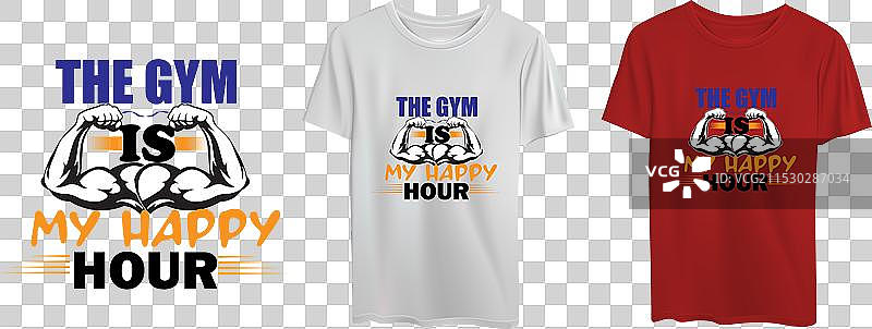 健身是我的快乐时光T恤设计图片素材