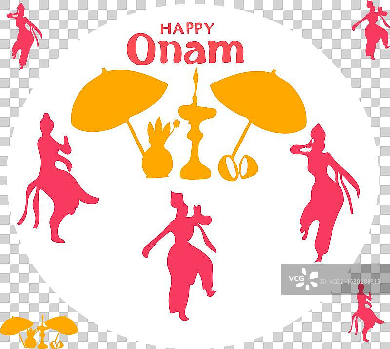 快乐的奥南节，印度节日，船和伞图片素材