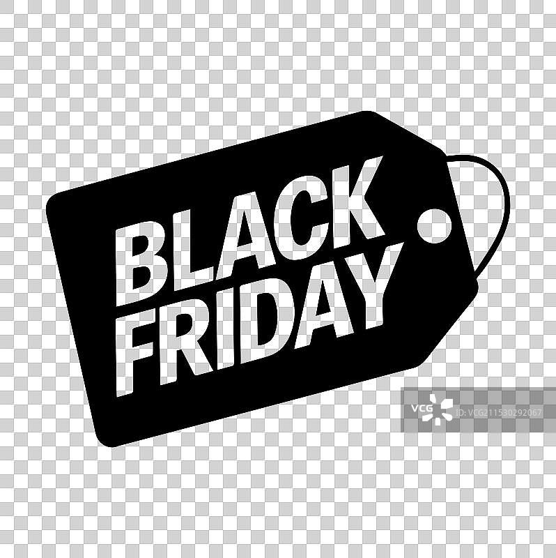 黑色星期五折扣标签剪影图片素材