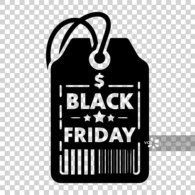 黑色星期五折扣标签剪影图片素材