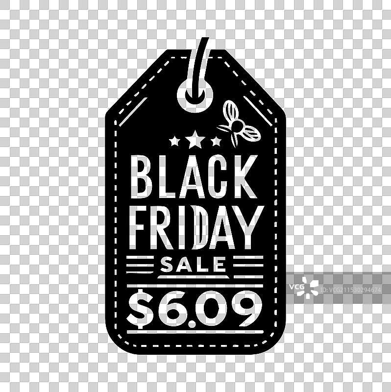 黑色星期五折扣标签剪影图片素材