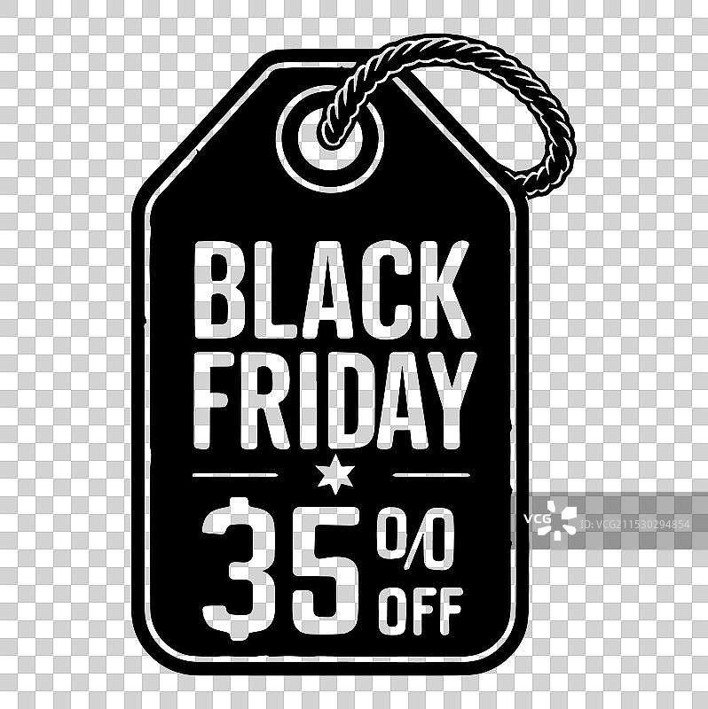 黑色星期五折扣标签剪影图片素材