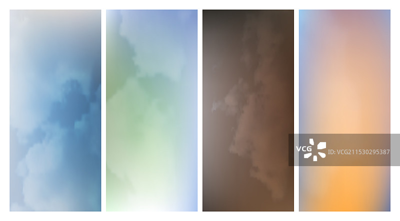 现代彩色渐变背景与云朵图片素材