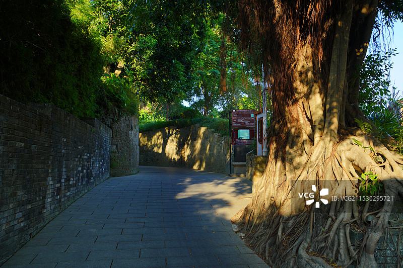 中国广东省东莞市东坑镇丁屋村古围墙历史文化建筑之美！图片素材