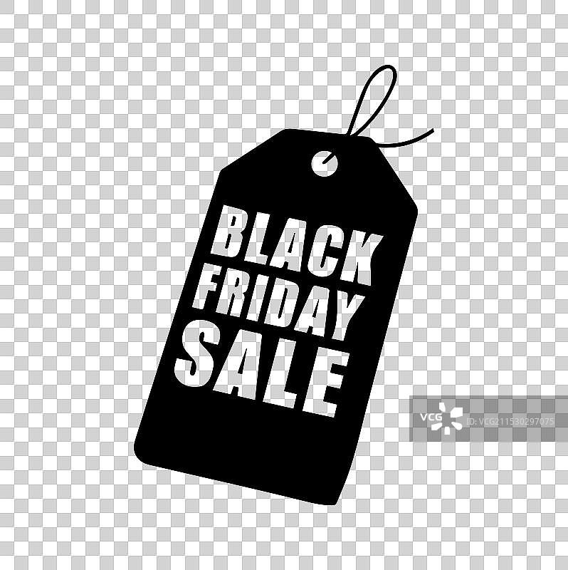 黑色星期五折扣标签剪影图片素材