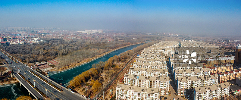 泊头市 三井广场 地标 航拍 森泰大厦图片素材