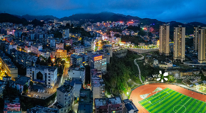 晴隆县 莲湖酒店 晴隆山 航拍  地标 二十四道拐图片素材