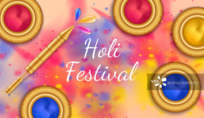 真实的霍利节横幅图片素材