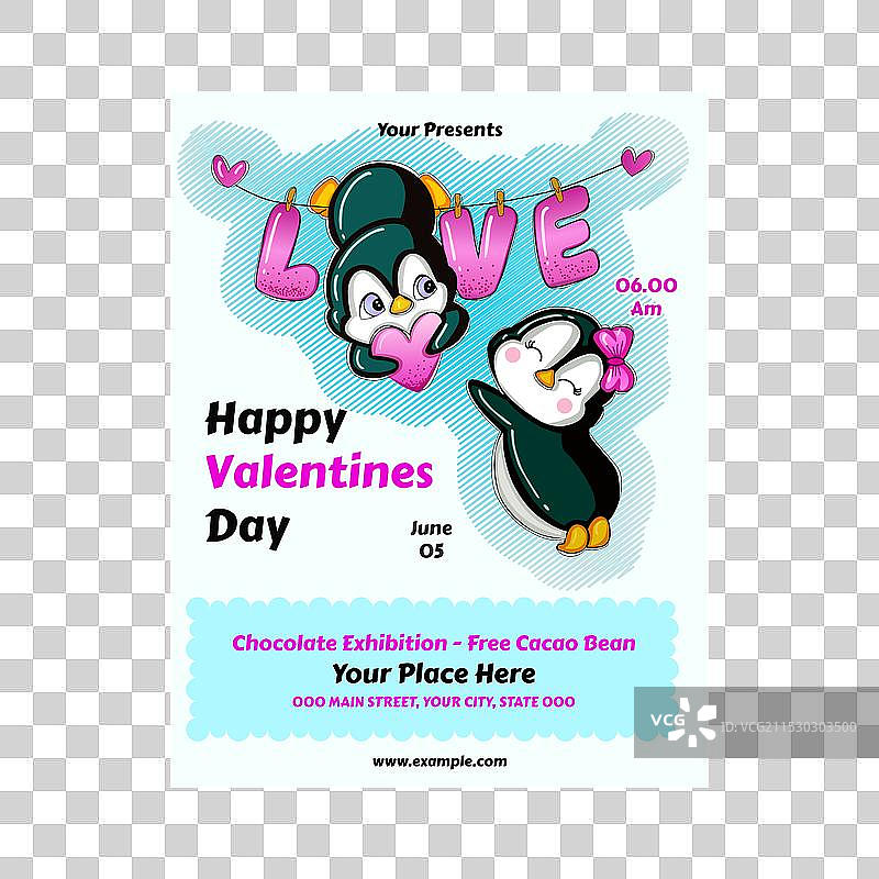 情人节概念宣传单模板图片素材