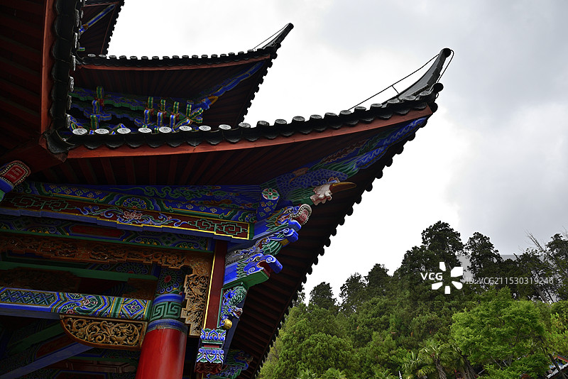 古代建筑部分特写（中国云南省丽江古城“木府”）图片素材