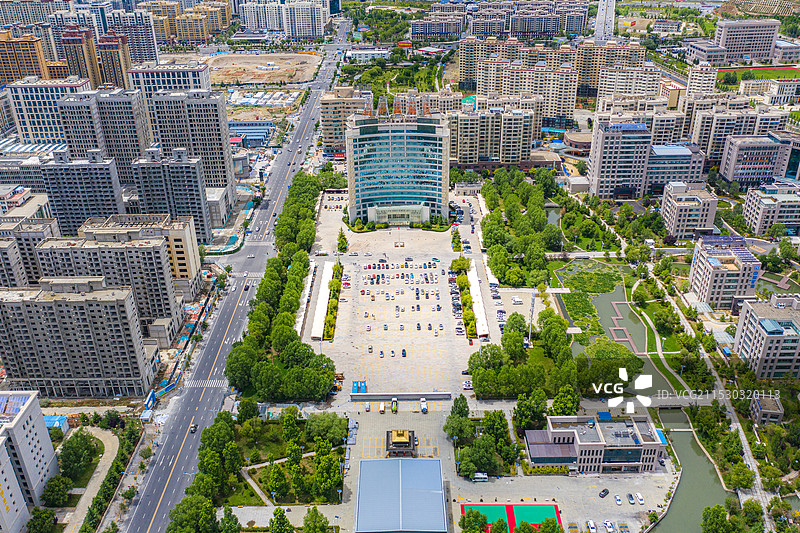 航拍西藏拉萨高新区柳梧大厦图片素材