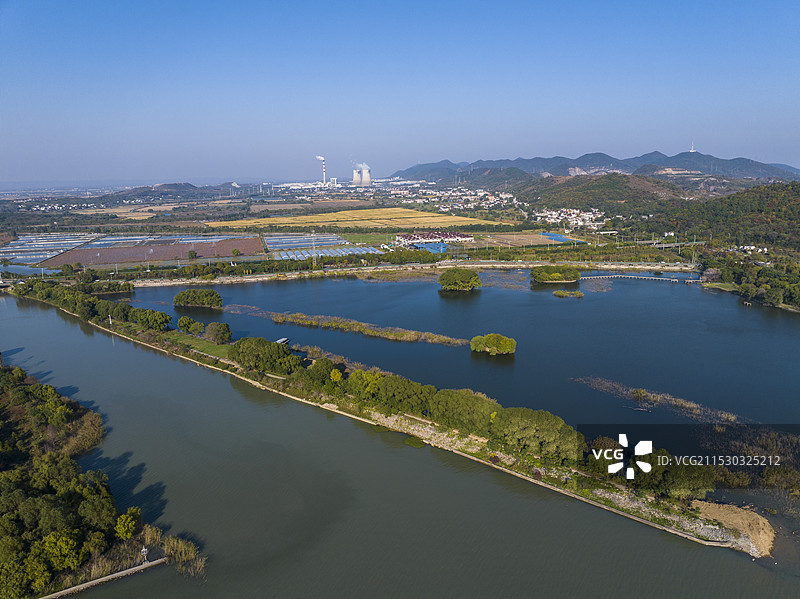 航拍安徽省合肥市巢湖市龟山公园风光图片素材