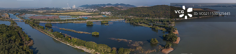 航拍安徽省合肥市巢湖市龟山公园风光图片素材