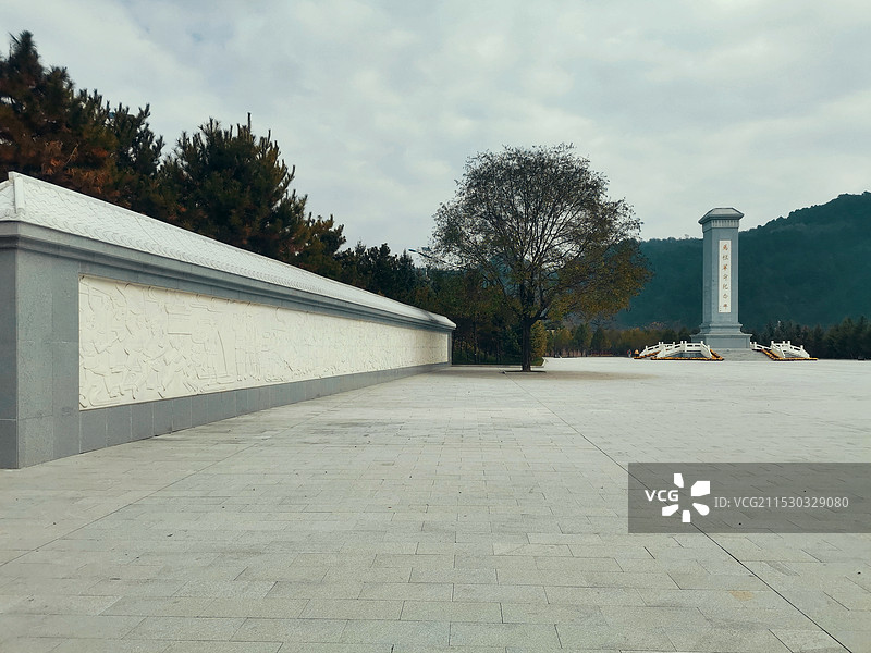 陕西旬邑马栏革命旧址浮雕影壁图片素材