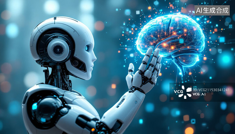 【AI数字艺术】未来机器人在做医疗科研试验图片素材