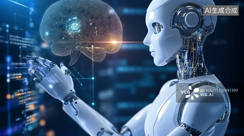 【AI数字艺术】未来机器人在做医疗科研试验图片素材