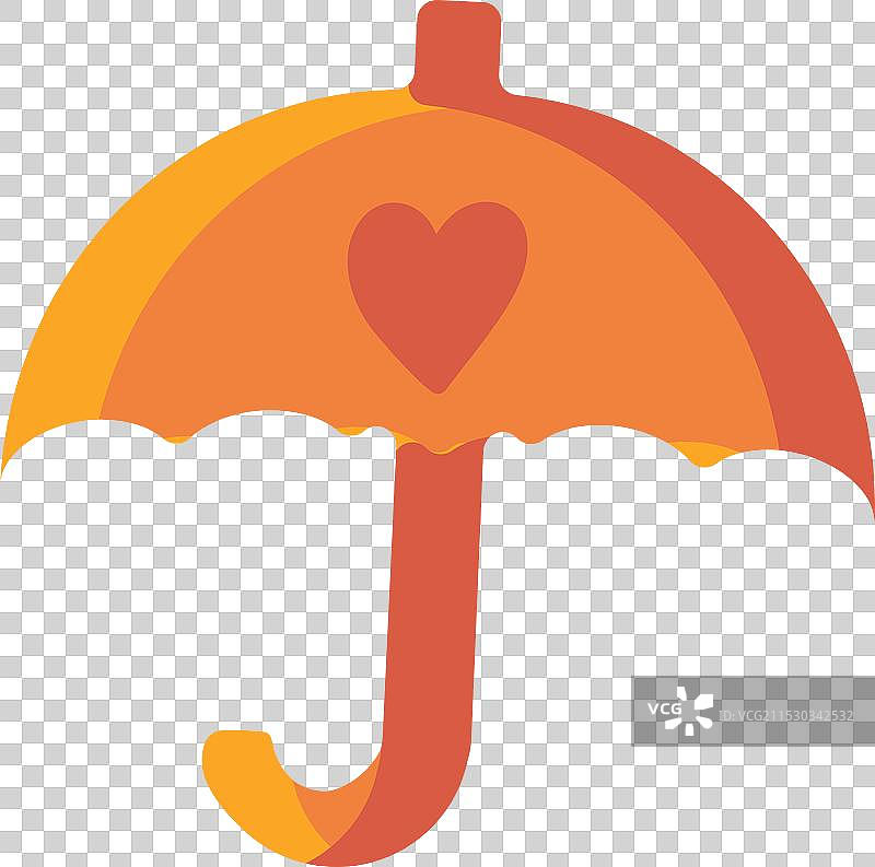 装饰有心形花纹的儿童伞图片素材