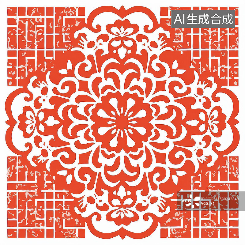 【AI数字艺术】春节，中国风传统吉祥纹样图图片素材