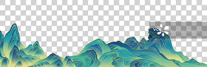 国潮风千里江山元素图片素材