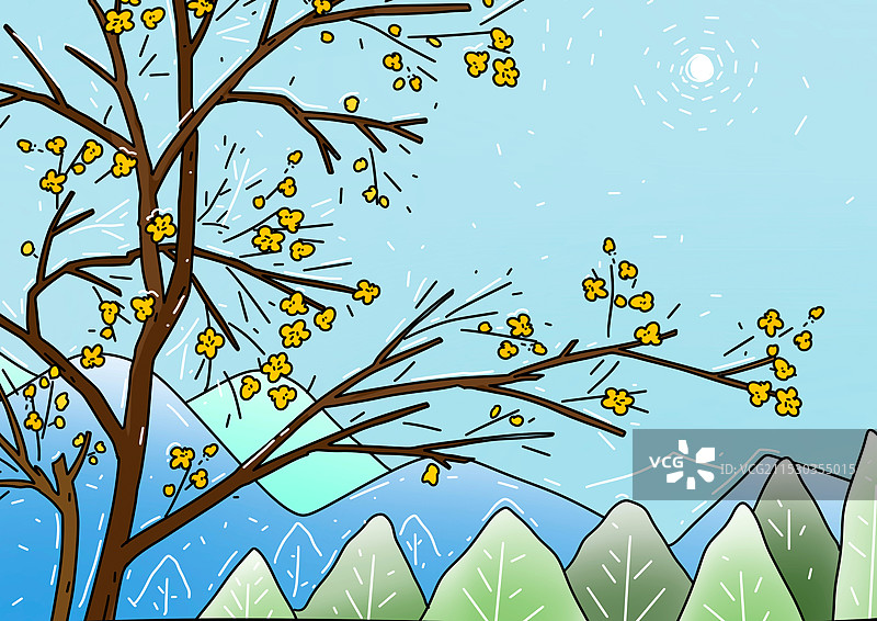 二十四节气风景背景自然景观插画图片素材