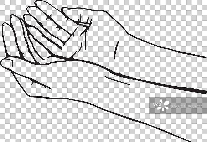 张开的手掌接收乞求的姿势图片素材