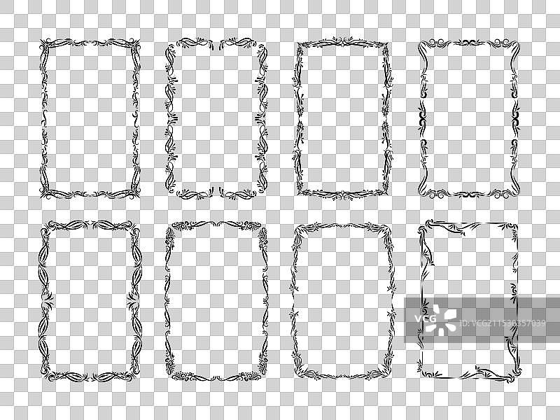 复古装饰框矩形花边边框图片素材