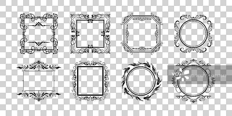 复古装饰性花边框架装饰边界图片素材